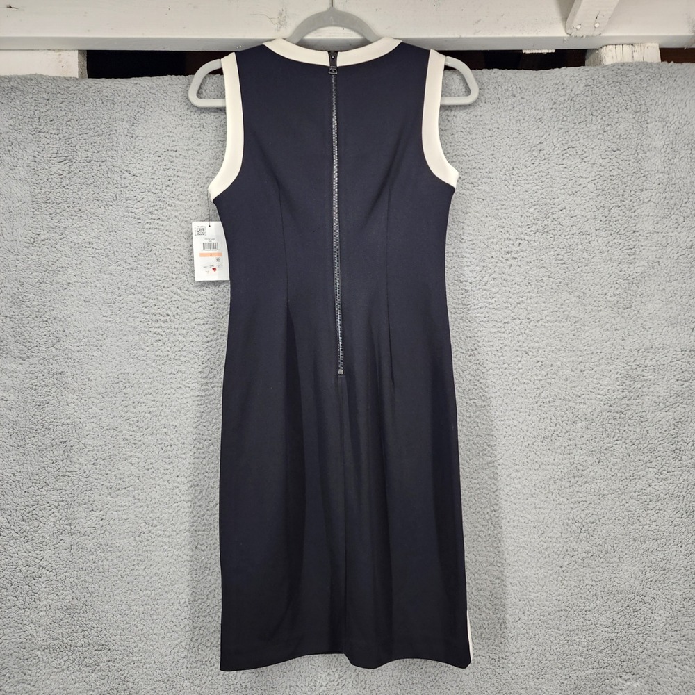 DKNY Womens Black Ivory Colorblock Sleeveless Sheath Dress Size 2 New With Tags - Picture 5 of 15